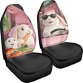 thumbnail image 3 of XYZCANDO Stylish 2-Pack Front Car Seat Covers with Cute Bunny Print - Breathable Waterproof Protector For Daily Use, 3 of 10