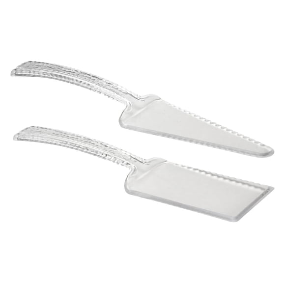 EcoQuality Clear Cake Server Set (2 Pack) - Durable Reusable Pizza Pastry Cake Slicer, Perfect for Wedding, Birthdays, Parties Kitchen, Restaurants (2)