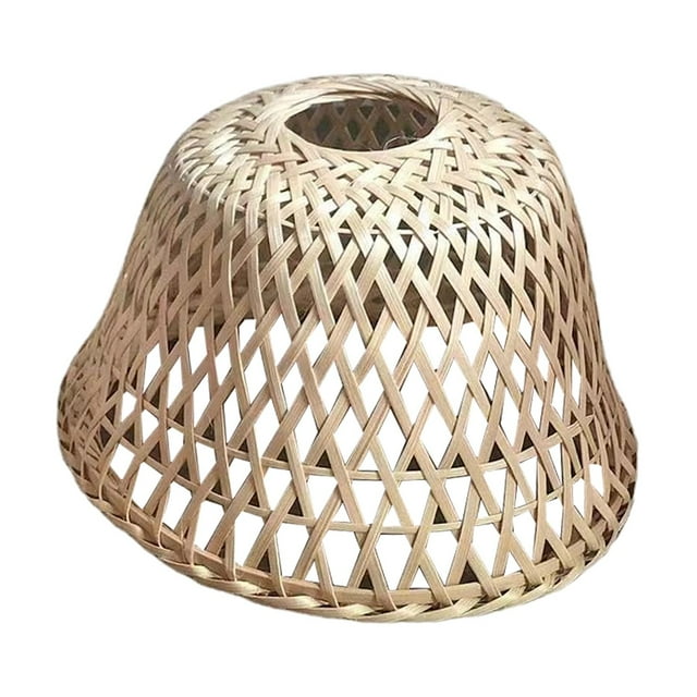 Cubierta de linterna de techo de sombra de luz colgante de bambú tejido para cocina dormitorio casa 11cmx17cm Yuyangstore Pantalla de lámpara