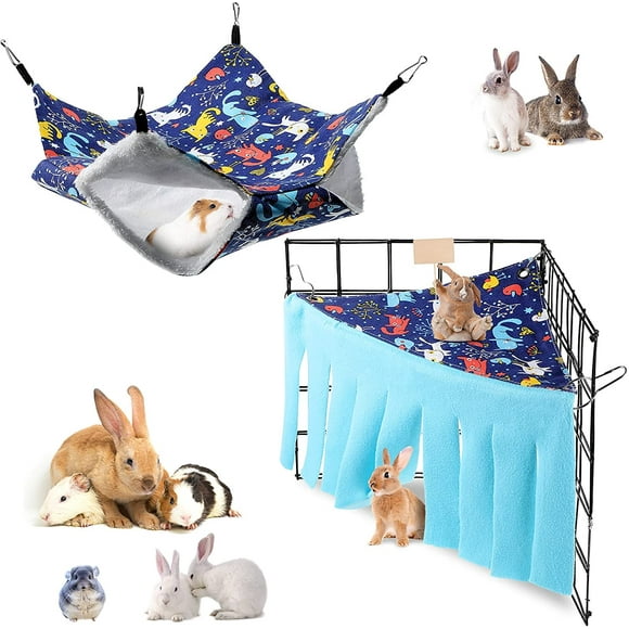 Small Animal Hanging Hammock and Guinea Pig Hideout Corner Hamster Hammock Hideout for Guinea Pigs Bunkbed Hammock Toy Peekaboo Toy for Guinea Pig Hamster Chinchilla Ferret Bunny Small Pets