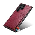 thumbnail image 4 of Allytech Slim Case Compatible with Samsung Galaxy S24 Ultra, Crocodile Print PU Leather Magnetic Hidden Card Holder Kickstand Shockproof Full Body Protective Wallet Case for Women Men, Red, 4 of 7