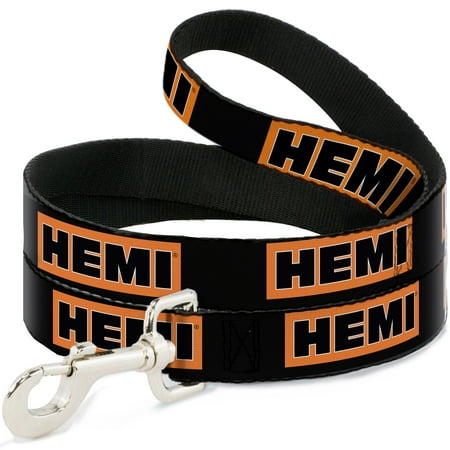 - Dog Leash - 6-FEET - HEMI Bold Black Orange White Black 6' X 1.0