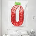 thumbnail image 1 of Numbers Tapestry, Number Zero Strawberry Style Mathematics Algebra Organic Food Healthy, Wall Hanging for Bedroom Living Room Dorm Decor, 60W X 80L Inches, Vermilion Green Orange, by Ambesonne, 1 of 2
