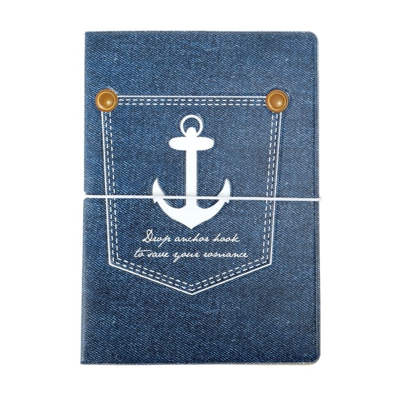 Unique Bargains 1 Pc Passport Holder Durable Cowboy Style Document Holder for Travel Navy Blue White