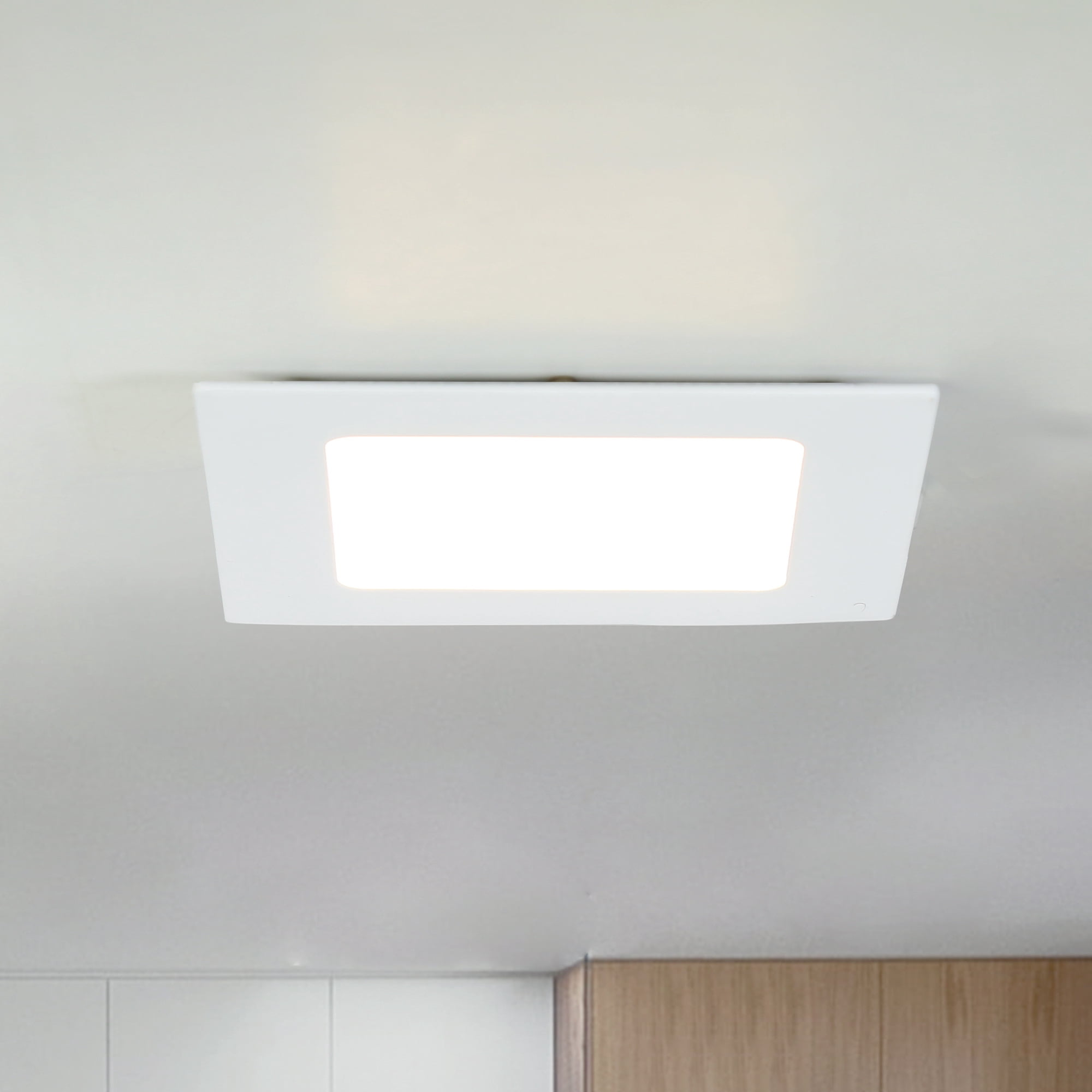 LNC 4 Inch Square LED Recessed Light,9W,3CCT,850LM,Dimmable,Canless,Energy Star,ETL Listed,for Kitchen,Living Room,Bedroom