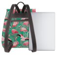 thumbnail image 3 of Disketp Tropical Flamingo Mochila de Cuero para Mujer, Bolso de Espalda Antirrobo con Estilo para Viaje, Trabajo y Uso Diario, 3 of 4