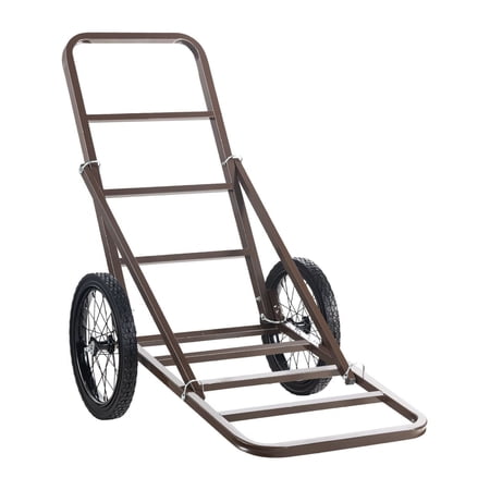 Deer Cart Folding Game Hauler 300 LBS Capacity Big Rubber Wheels Ergonomic Handle Heavy Duty Hunting Fishing Hiking Utility Dolly