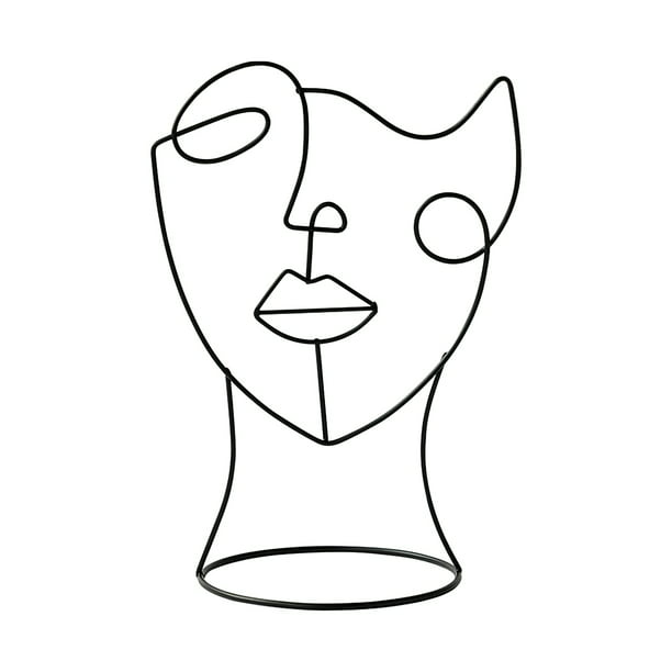 Abstract Face Ornament Wrought Iron Figure Face Decoration Simple