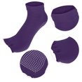 thumbnail image 4 of 4 Pairs Half Finger Toe Socks Men Women Non Slip Sticky Five Finger Socks for Sport Exercise Daily Fit Dark Purple, 4 of 7