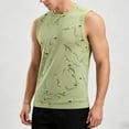 thumbnail image 3 of Men's Knit Ripped Hole Sleeveless Tank Top, Breathable Quick Dry Gym Workout Athletic Vest Green, 3 of 8
