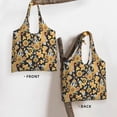 thumbnail image 3 of Xecao's Mushrooms Honeycomb Canvas Tote Bag is a versatile choice for women, serving as a stylish beach bag, shopping bag,and reusable grocery bag., 3 of 5