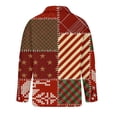 thumbnail image 4 of Women's Christmas Plaid Shirt Long Sleeve Lapel Collar Button Down Cardigan Top Multicolor-12 L, 4 of 8