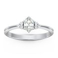 thumbnail image 2 of Birthstone Oval Ring with Shoulder Accents - Diamond/White Topaz (April), 2 of 5