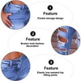 thumbnail image 3 of Classic Jeans With Hip Lift, Women'S High-Waisted Skinny Stretch Ripped Jeans-Light Blue-S, 3 of 5