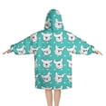 thumbnail image 2 of Esign Of Head Pug Dog Blanket Hoodies for Kids 6-13YR Oversize Wearable Blanket Hoodies for Boys Girls Teens, 2 of 7