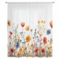 thumbnail image 2 of Yellow Red Blue Spring Floral Sheer Curtains 72 Inches Long, Summer Botanical Flowers Light Filering Curtains, Breathable Simi Curtain Privacy Drapes for Living Room Bedroom Window Treatment, 2 of 9