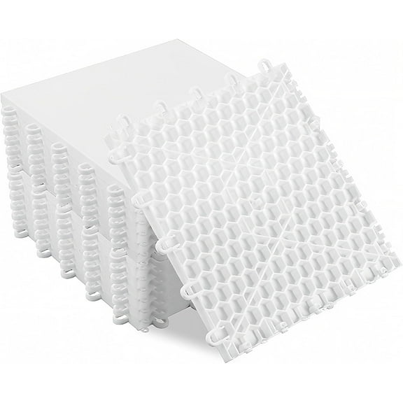 15 PCS Hockey Floor Tiles Mats, Interlocking Dryland Synthetic Ice Tiles for Hockey Training Equipment Board for Shooting Outdoor Indoor, Expandable & Easy Install