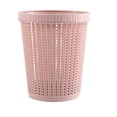 thumbnail image 1 of Bolsa para tirar, bote de basura, ratán de imitación, cubo de basura de plástico redondo, cesta de almacenamiento de basura sin cubierta para el hogar, color rosa L, 1 of 6