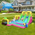 thumbnail image 2 of JOYMOR 6-in-1 Inflatable Double Water Slide Park for Kids Backyard, Bounce House w/ Obstacle Crossing, Ball Net, Climbing Wall, Water Gun, Bouncer Castle Outdoor Playhouse (Included Blower), 2 of 8