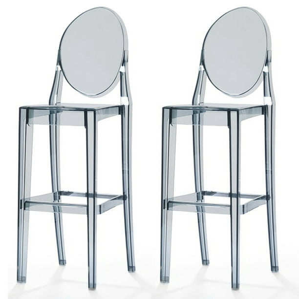 Plastic Bar Stool Counter Accent Lounge, Glam Bar Stools Set Of 2