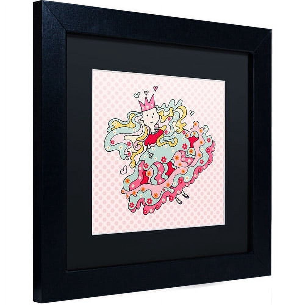 Trademark Fine Art "Little Flower Princess" Canvas Art by Carla Martell, Black Matte, Black Frame
