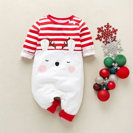 

Simplmasygenix Baby Pajamas Clearance Dressy Casual Boys Girls Autumn Christmas Clothes Elk Jumpsuit Long Sleeve Bodysuit Hooded Romper