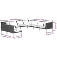 thumbnail image 4 of vidaXL 9 Piece Garden Lounge Set with Cushions Poly Rattan Dark Grey, 4 of 4