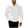 thumbnail image 5 of TOUMENY Men's Lightweight Zip Up Jacket Stand Collar Long Sleeve Solid Slim Coat Casual Outdoor Sun Protection Track Top White S, 5 of 5