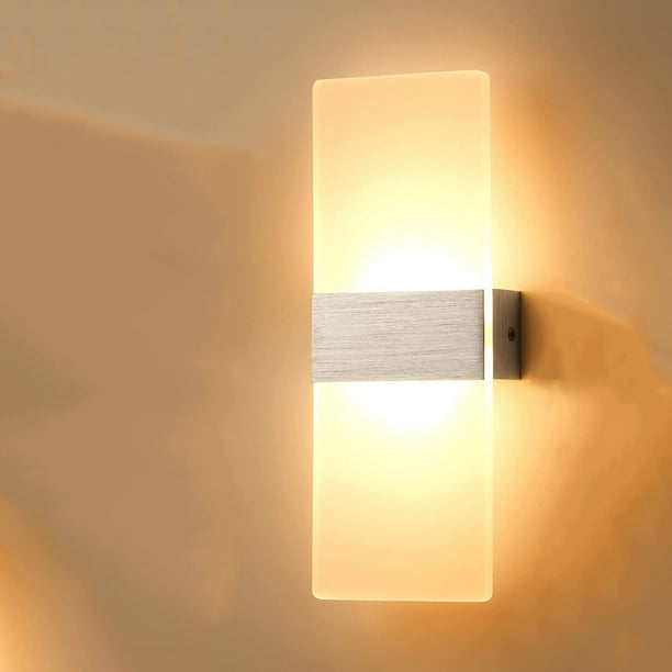 Aplique LED de pared interior regulable de 2 piezas, 290 mm, color plata cepillada, blanco cálido de 3000 K a 6000 K, 220 V