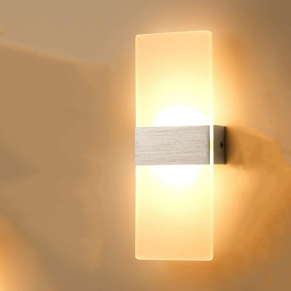 Aplique LED de pared interior regulable de 2 piezas, 290 mm, color plata cepillada, blanco cálido de 3000 K a 6000 K, 220 V