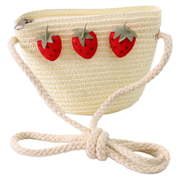 Straw-Woven Bag Mini Cross-Body Bag Cute Girl Little Fresh Sunflower Baby Decorative Bag-Style5