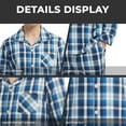 thumbnail image 5 of Vulcanodon Mens Pajama Set 100% Cotton, Long Sleeve Button Down PJ Set for Men Plaid Men's Sleepwear(Royal Blue-Plaid, M), 5 of 7