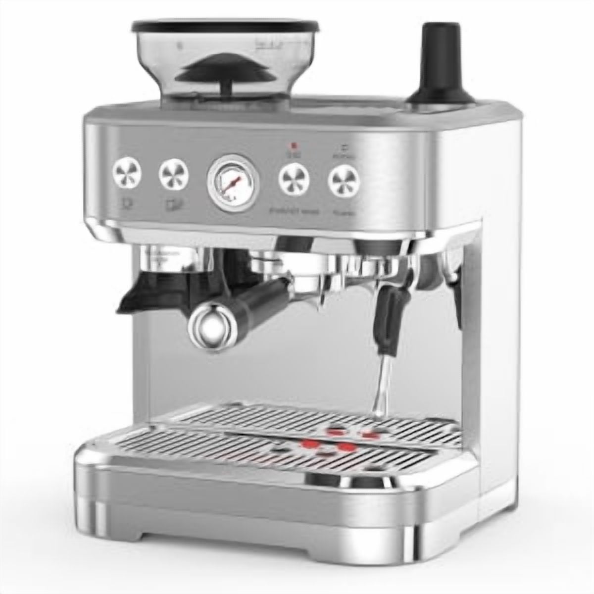 Historyli Espresso Machine with Built-in Grinder,Italian ULKA 15 Bar Espresso Machine - 85oz Water Tank, Dual PID Control, Milk Frother & Auto-Cleaning for Perfect Lattes,Silve