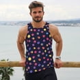 thumbnail image 6 of Uemuo Planets Pattern Men's Muscle Shirts Sleeveless Dry Fit Gym Workout Tank Top Lightweight Sports Tank Top Beach Tank Top, Loose-fit Sleeveless Shirt-Large, 6 of 7