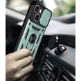 thumbnail image 3 of Case for Apple iPhone 13 Mini with Slide Camera Cover,Military Grade Heavy Duty Protection Phone Case Cover with Magnetic Ring Kickstand for iPhone 13 Mini SJ Green, 3 of 13