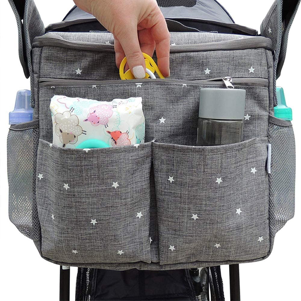Universal Baby Stroller Bag Nappy Organizer Storage Hanging Bag Pram Pushchair 