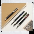 thumbnail image 4 of Uxcell Fountain Pen Medium Nib, Metal Fountain Pen Barrel Handcrafted Pen for Professional Office Journaling Gifts, Yellow, 4 of 6
