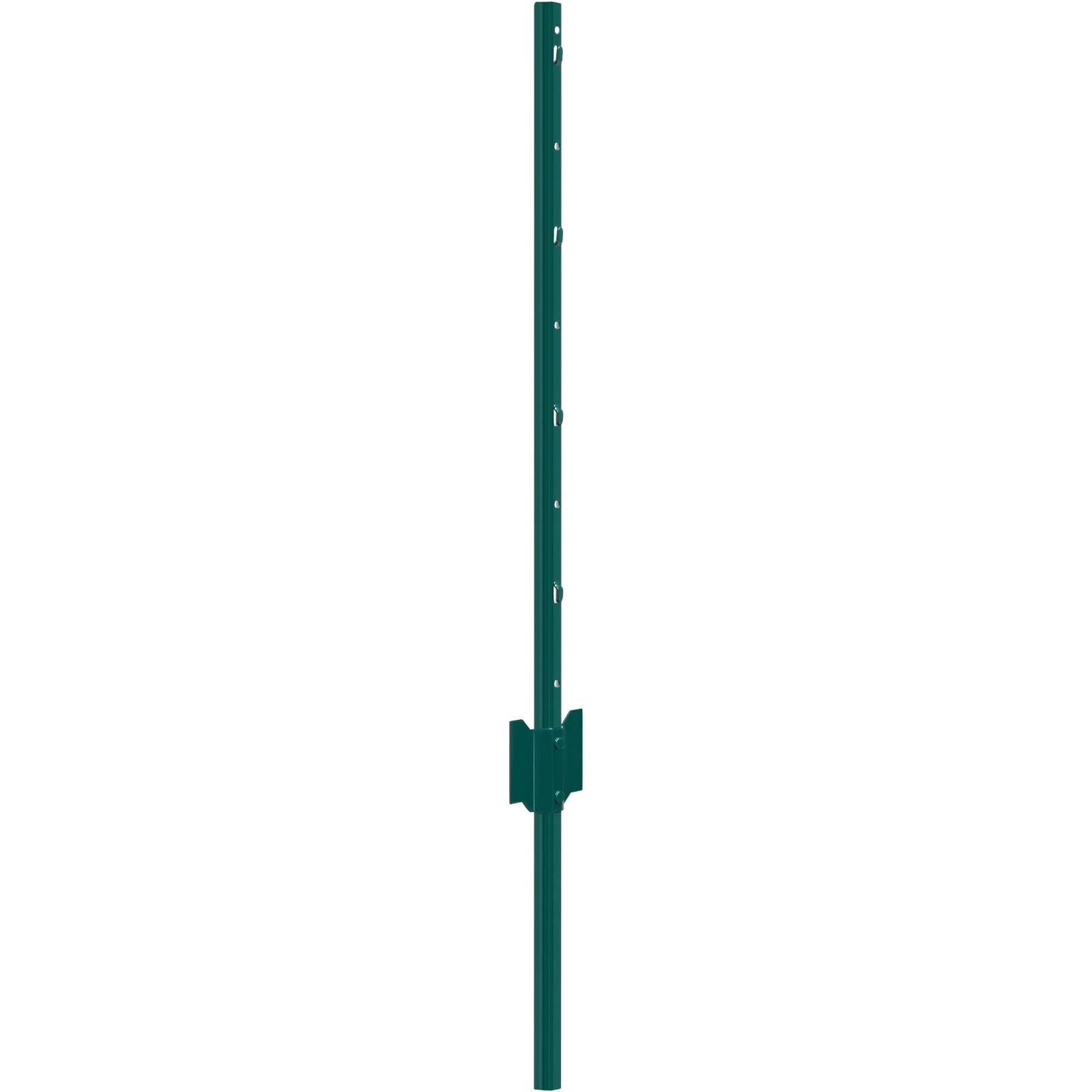 3FT U-Shaped Metal Fence Posts, 2mm Thick Q235 Carbon Steel Powder Coated Fence Stakes with Anchor Plates, Pack of 10 for Garden Yard Farm Vegetable Plot Outdoor Fencing Support