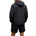 thumbnail image 5 of Hearthz Men's Fishing Track Suits Full Zip Men's UPF 50+ Light Hooded Jacket and Shorts Set Quick Dry Beachwear Matching Fishing Sets Black XXL, 5 of 8