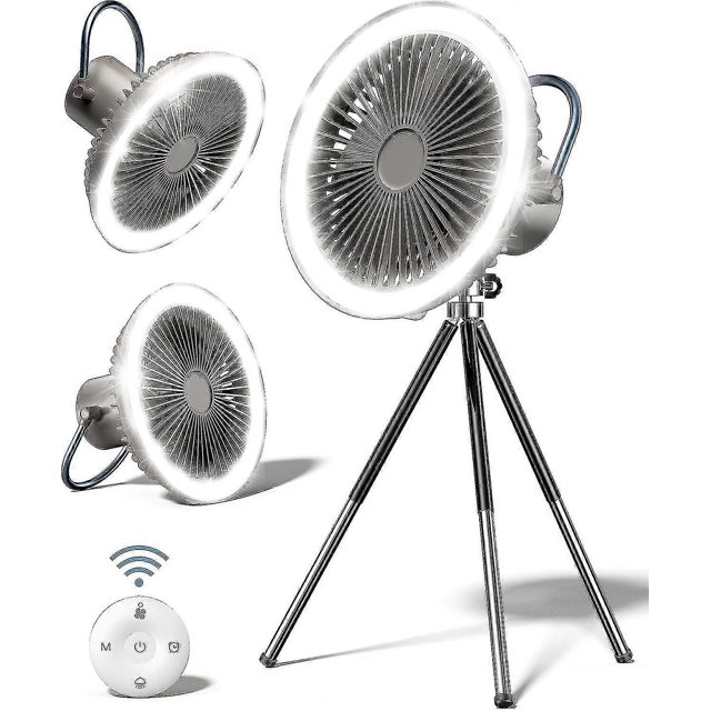 Camping Fan Personal Fan 10000 Mah Battery Operated, 8 In Portable Fan With Led Lantern, Power Bank, 3 Speeds, Desk Fan Outdoor Fan For Tent Camping F