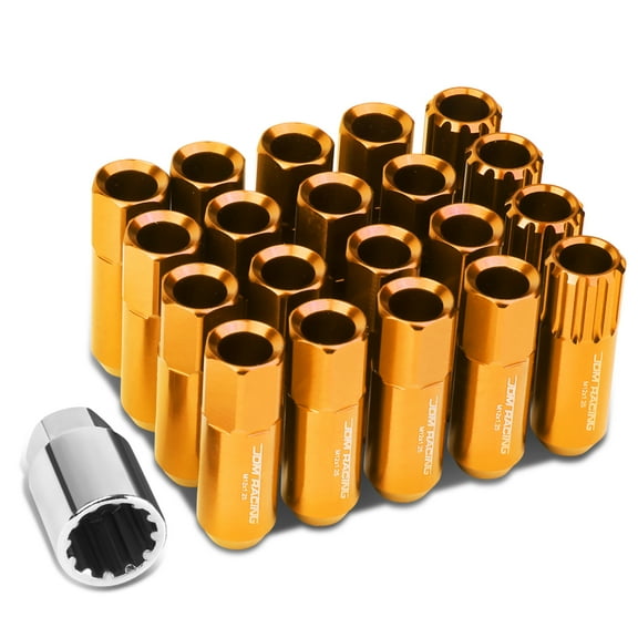 DNA Motoring LN-ZTL-9023-125-OR 16 Piece M12 x 1.25 Aluminum Alloy Wheel Lug Nuts   4 x Lock Nut   1 x Lock Nut Key (Orange)