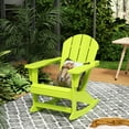 thumbnail image 3 of FADINGFREE Outdoor Patio Rocking Chair, All-Weather HDPE Patio Rocker with Wide Armrests for Porch, Lawn & Garden, Lime Green, 3 of 9