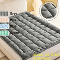 thumbnail image 5 of Oaskys Surmatelas à Surpiqûres Superposées – Tapis de Sol Matelassé Pliable à Coutures, Mousse à Haute Densité pour le Sommeil des Invités et le Camping pour un Confort Nocturne, Gris, 5 of 5