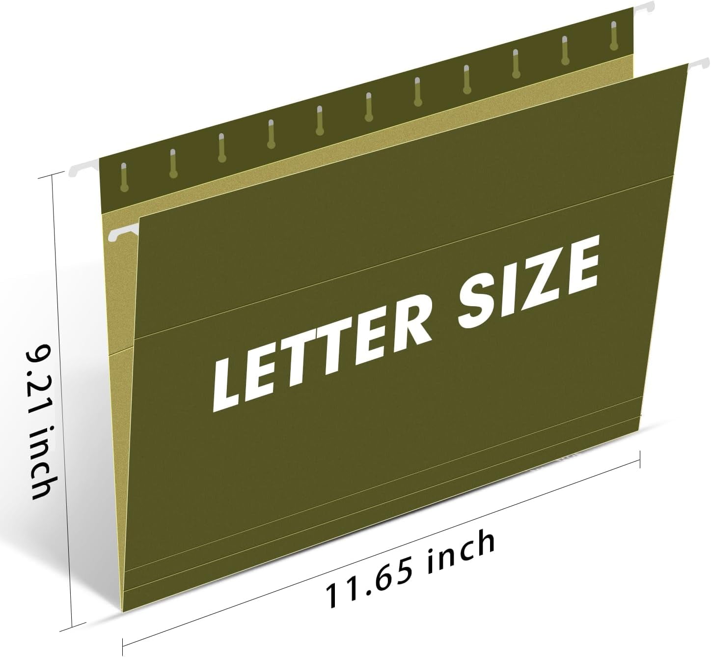 Hanging File Folders, 60 Pack Reinforced Hanging Folders Letter Size, Designed for Bulky Files, Filing Cabinet, Adjustable Tabs, Green