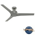 thumbnail image 2 of Hunter - Gallegos Indoor/Outdoor Ceiling Fan, Wall Control, 52-inch, Matte Silver, Modern-style, 3-speed WhisperWind Motor, 51584, for Porches, Bathrooms, 2 of 17