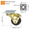 thumbnail image 2 of 1.5 Inch Ball Caster Wheels, 4 Pack Swivel Furniture Casters, Gold Tone, 2 of 6