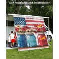 thumbnail image 3 of 4th of July RV Awning Sun Shade Screen 9'X7' Patriotic Poppy Vase Mesh Sunscreen American Flag Awning Shade Screen with Zipper UV Blocker Completed Kits Outdoor Canopy for RV Motorhome Camper Travel, 3 of 7