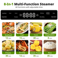 thumbnail image 5 of AIRMSEN 8-in-1 Glass Food Steamer for Cooking, 1200W Electric Vegetable Steamer with Removable Water Tank, 12H Delay Start & Auto Warm Mode, BPA-Free, TL1230, 5 of 11