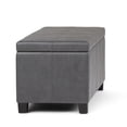 thumbnail image 4 of Miekor Furniture Dover 36 inch Wide Storage Ottoman Bench in Stone Grey Vegan Leather No4154, 4 of 9