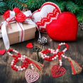 thumbnail image 3 of KAIYANG 2 guirnaldas de cuentas para el día de San Valentín, bandeja de madera con cuentas en forma de corazón y decoración en niveles, 3 of 5